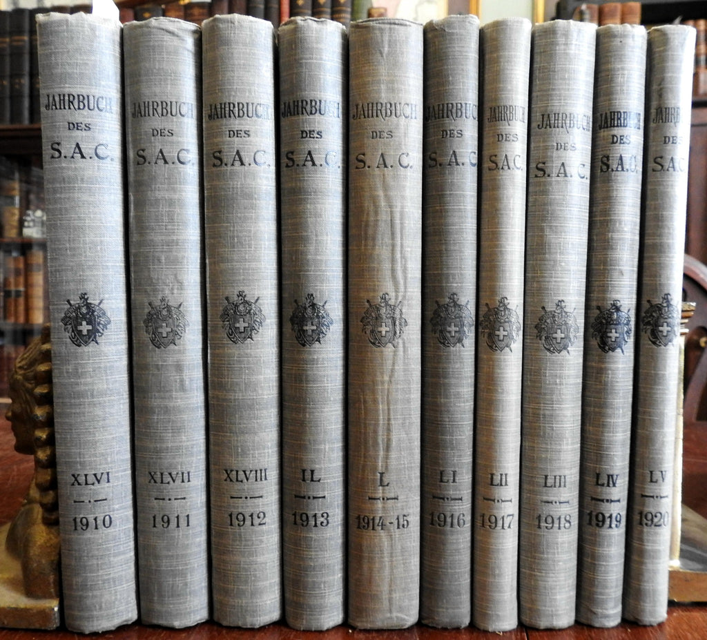Swiss Alps Club Schweizer-Alpenclub 1910-1920 SAC Yearbook 10 vols illustrated