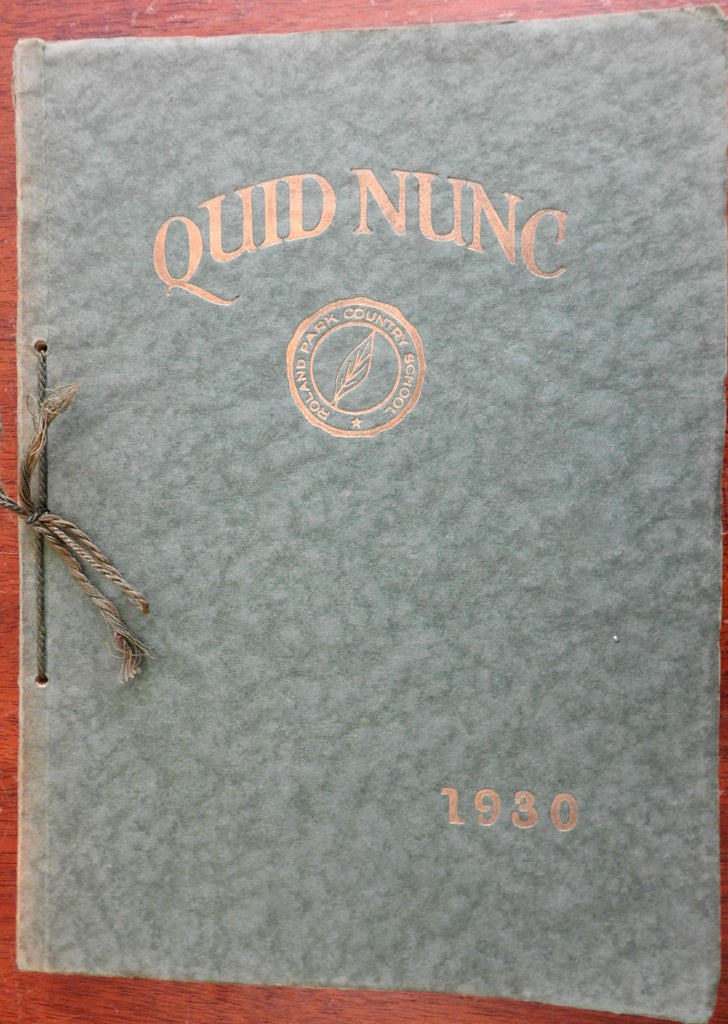 Roland Park Country Girl's Boarding School 1930 rare Yearbook Quid Nunc Maryland