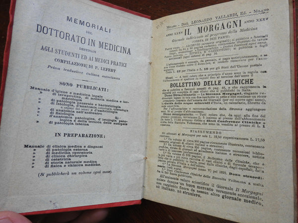 Manual of Clinical Medicine and Diagnoses 1893 Italian language medica –  Brian DiMambro