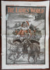Santa Claus Christmas color cover 1905 Sleigh Reindeer Toys women's newspaper