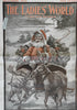 Santa Claus Christmas color cover 1905 Sleigh Reindeer Toys women's newspaper