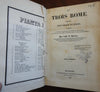 Roma Italy Italia Les Trois Rome 1847 J. Guame 4 vol w/ large city plan map