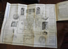 Roma Italy Italia Les Trois Rome 1847 J. Guame 4 vol w/ large city plan map