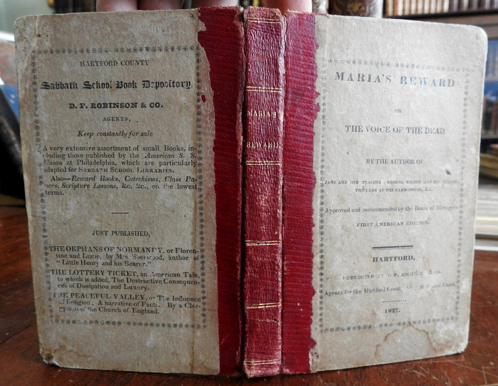 rare 1827 American Juvenile Death Maria's Reward Voice of the Dead 1st Edition