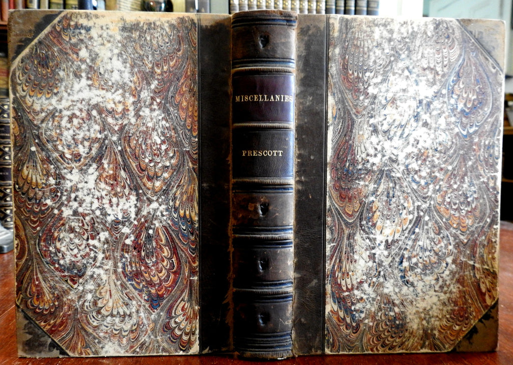 Biographical Sketches William Prescott 1859 Boston nice antiquarian leather book