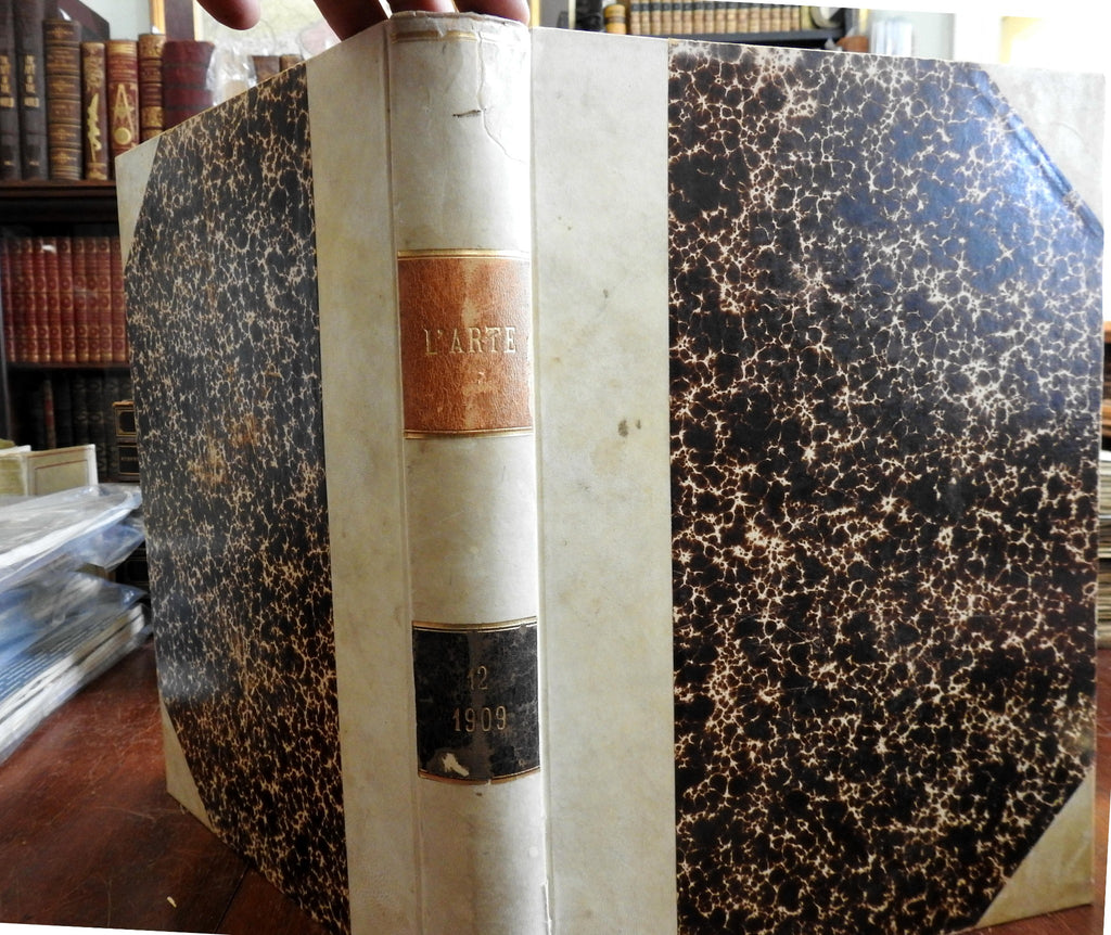 Italian Art Journal 1909 L'Arte scholarly illustrated monumental book vellum