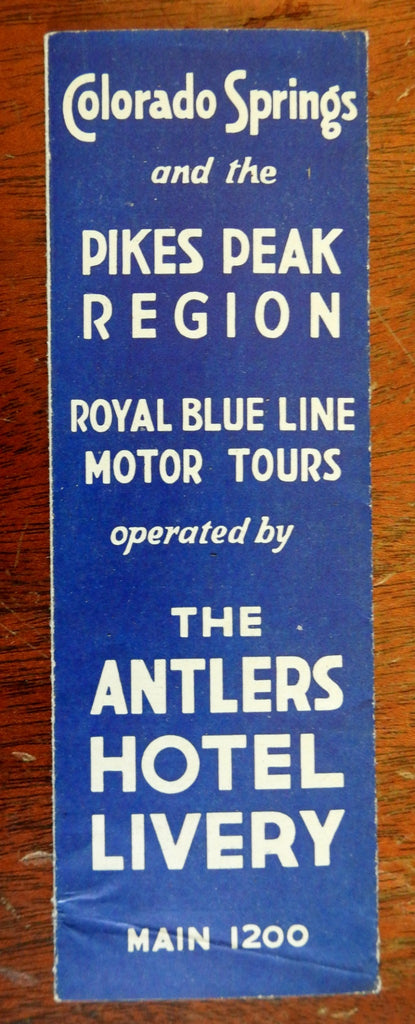 Colorado Springs & Pikes Peak Region c. 1930's road trip Hotel promo pamphlet