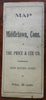 Middletown Connecticut promotional c. 1910 Price & Lee Co. city plan pocket map