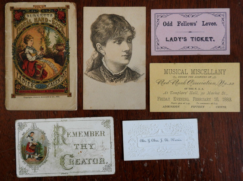 American Women's Ephemera Cocaine c. 1880-90 Burnett's patent medicine calendar