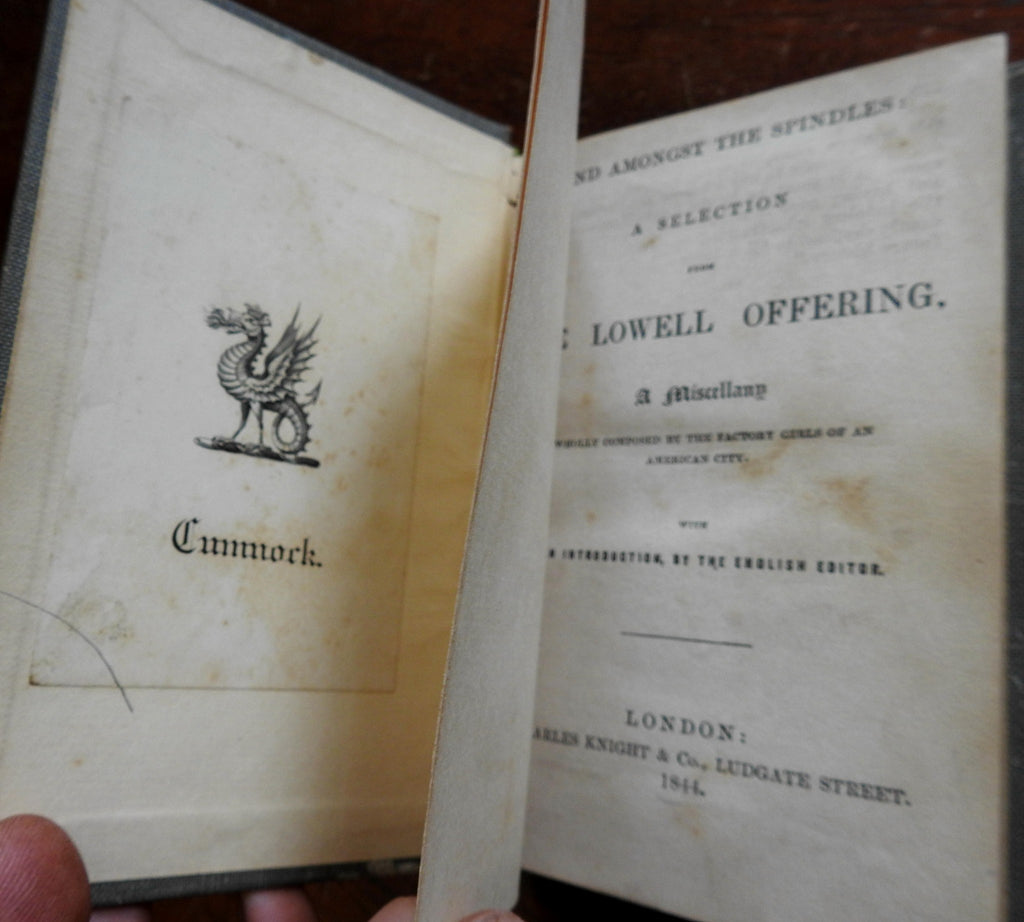 Lowell Mass. Factory Girls writings 1844 Mind Amongst the Spindles rare book