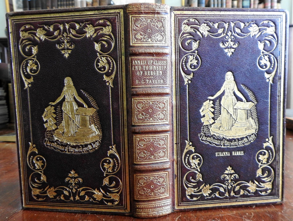 Bergen New Jersey Dutch Church town history 1857 Taylor pictorial leather book