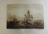 Turner 5 etchings on silk c. 1885 Tuck Simeon Myers original novelty engravings