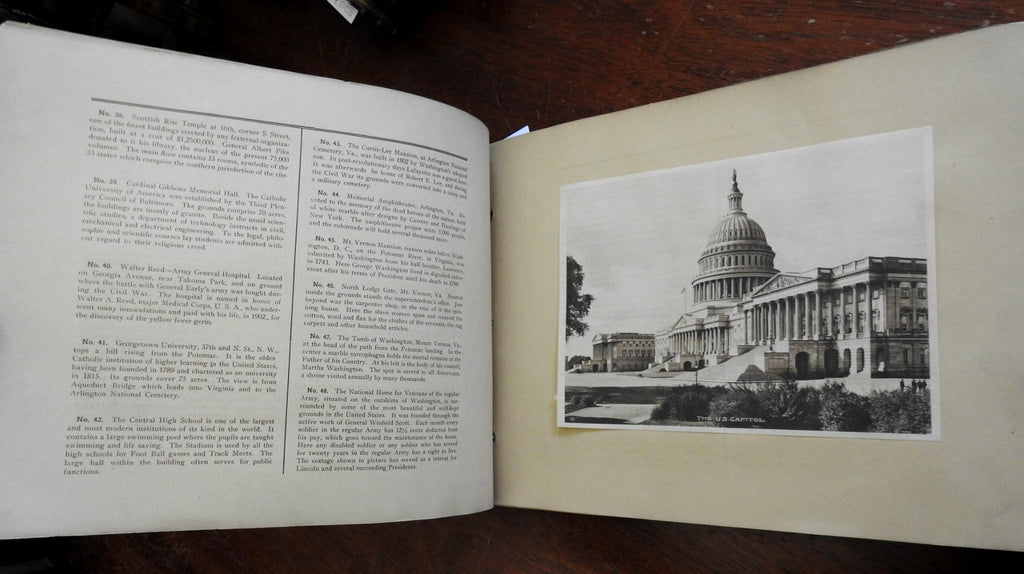 Washington D.C. Nation's Capital 1923 nice souvenir album 48 rotogravure plates