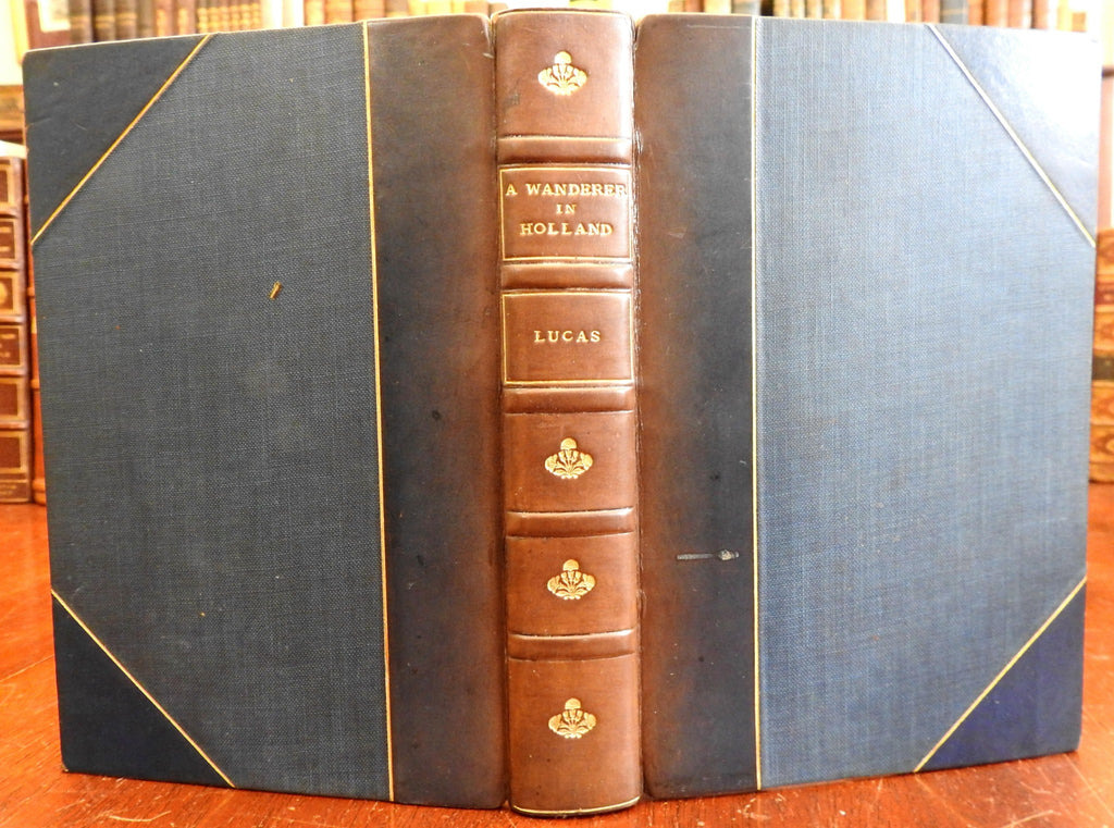 A Wanderer in Holland 1905 E.V. Lucas illustrated leather book w/ color plates