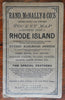 Rhode Island Conn. Township & Shipping Map 1890 Rand McNally scarce pocket map