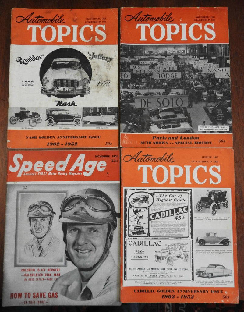 1950's American Automobile Magazines Lot x 4 Racing Collecting nice advertising
