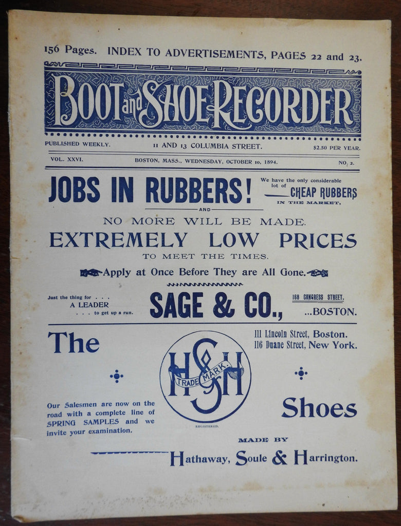 Boot & Shoe Recorder 1894 Boston trade magazine illustrated period advertising