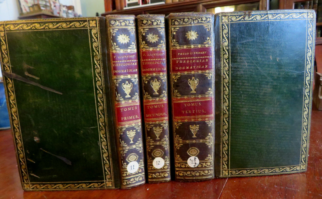 Strasbourg Seminary Theology Dogma 1819 Lienhart Latin 3 v set leather bindings