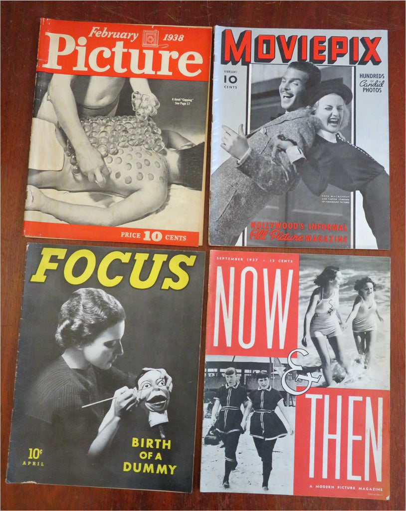 1937-8 magazines Hollywood Movies Photography lot x 4 Focus MoviePix b&w photos