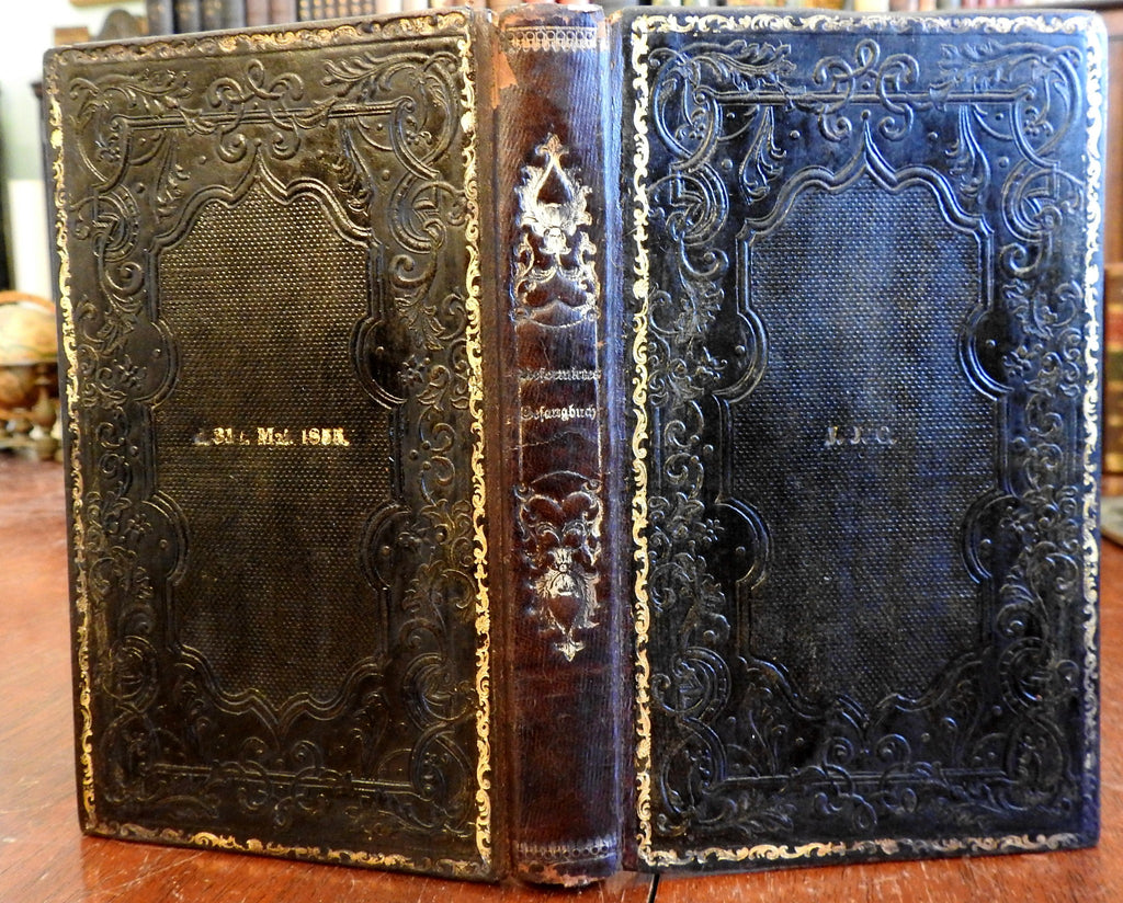 Evangelical Church Christian Prussian Song Book 1831 rare embossed leather book