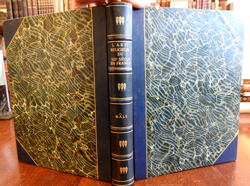Religious Art of 13th Century France 1931 illustrated decorative leather book