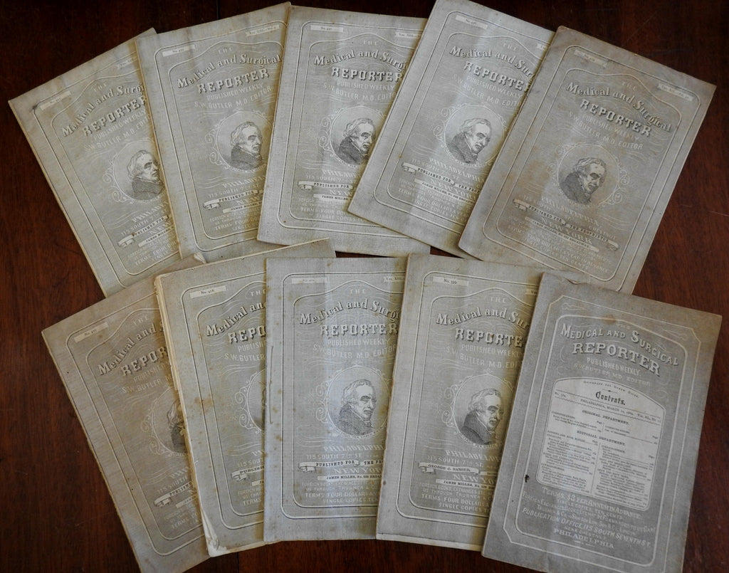 Medical & Surgical Reporter 1864 Lot x 9 American Civil War magazine period ads