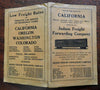 California state c.1910 Judson Freight RR rare large color pocket map