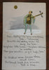 Love Poem hand made Valentine c.1890(?) written w/ cut out illustrations art