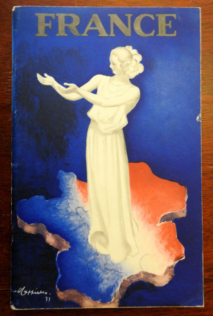 France tourist Art Deco c.1937 Interwar Years Tourist Booklet w/ small maps