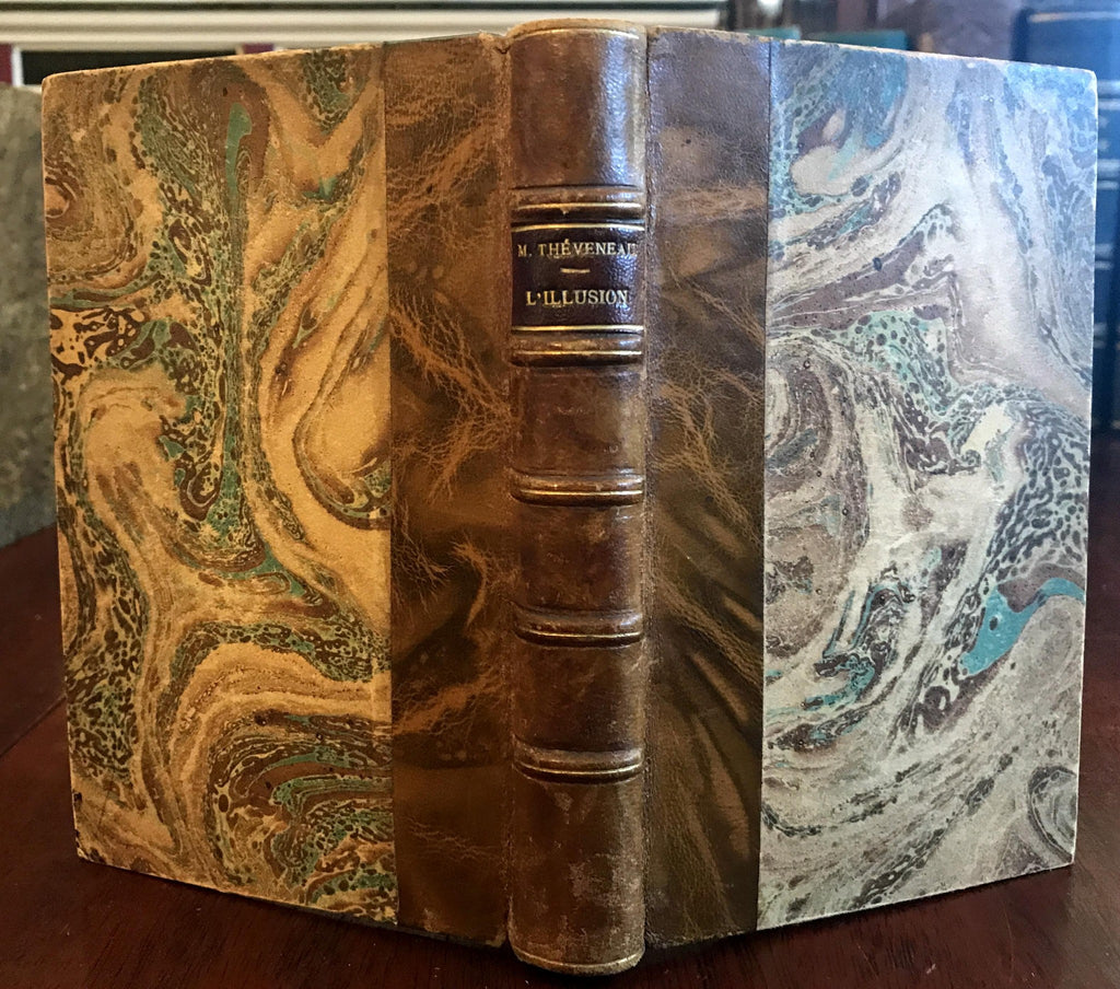 Collected Poems of Theveneau c. 1790 illustrated leather book 6 engraved plates