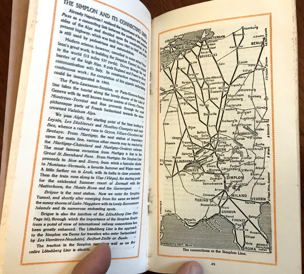 Switzerland Hints for Travelers c. 1930's illustrated photo guide book