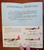 Northwest  Orient Airlines c. 1950's Aviation System Route Map American Travel