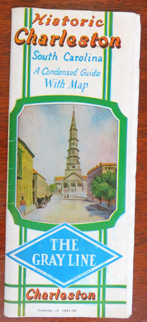 Charleston South Carolina 1941-2 illustrated tourist brochure w/ map