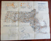 Massachusetts Industry Agriculture c. 1930 promo brochure w/ airport map