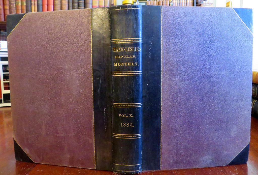 Frank Leslie's Popular Monthly 1880 pictorial leather bound periodical 6 months