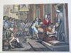 Industry & Idleness Hogarth Scenes c. 1850's Lot x 9 fine hand colored prints