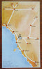 Hotel del Cavalieri Pisa Italian Hotel c.1950 Italy tourism promo w/ cartoon map