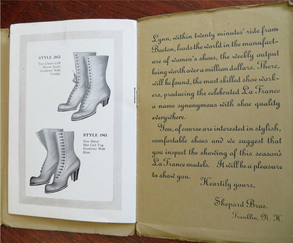 Shephard Brothers Shoe Company Franklin N.H. 1911 Boston views advertisement