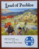 Land of Pueblos Santa Fe New Mexico 1947 illustrated tourist advert w/ map