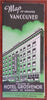 Greater Vancouver city plan c1930's Hotel Grosvenor tourist pamphlet map