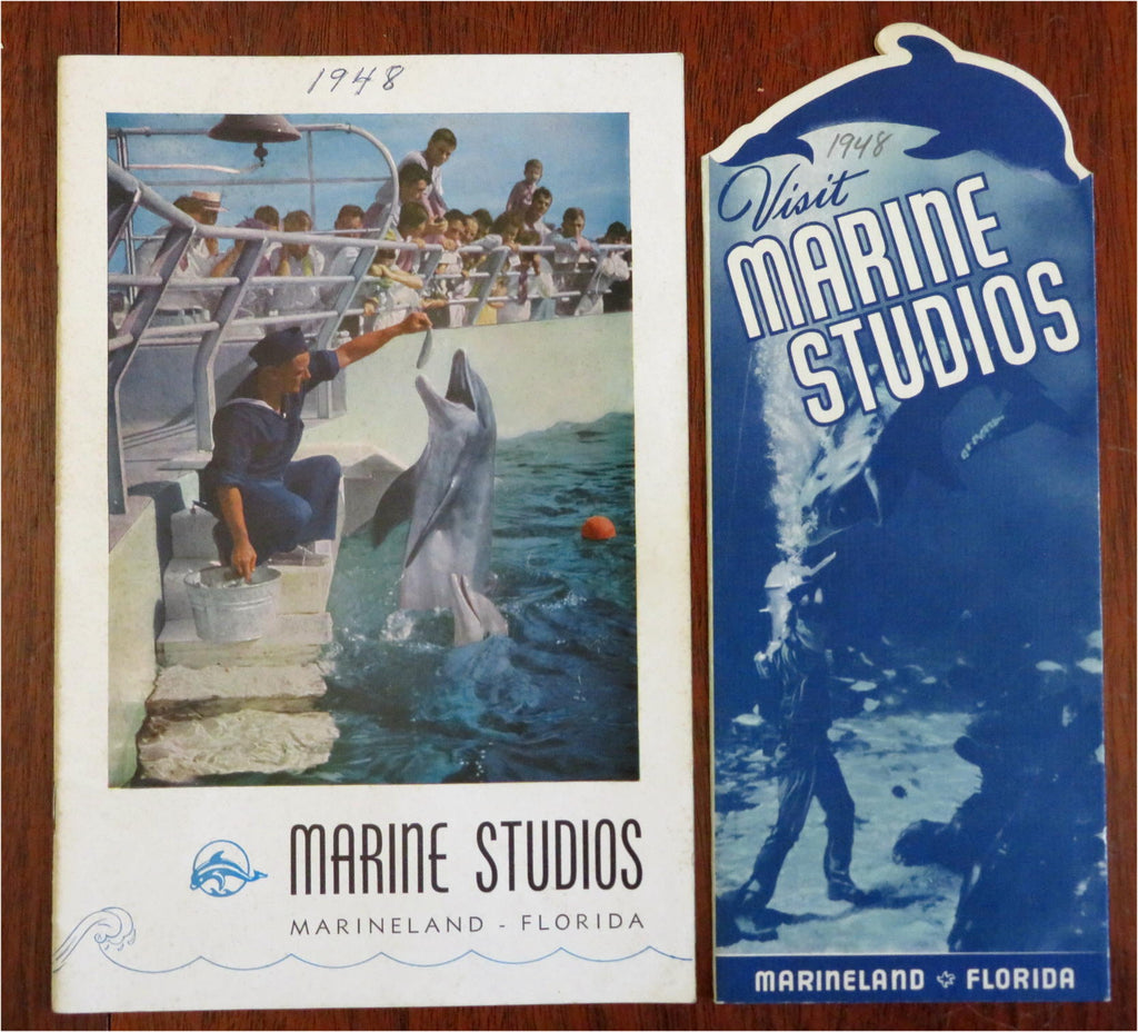 Florida Tourism Oceanarium Marine Studios c. 1940's lot x 2 illustrated booklets
