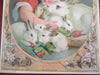 Portland ME Hallett color print 1881 Little Father Young Boy & Pet Rabbits