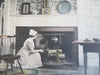 Family Living Room Fireplace c. 1920's lot x 2 rare colorful photographic prints