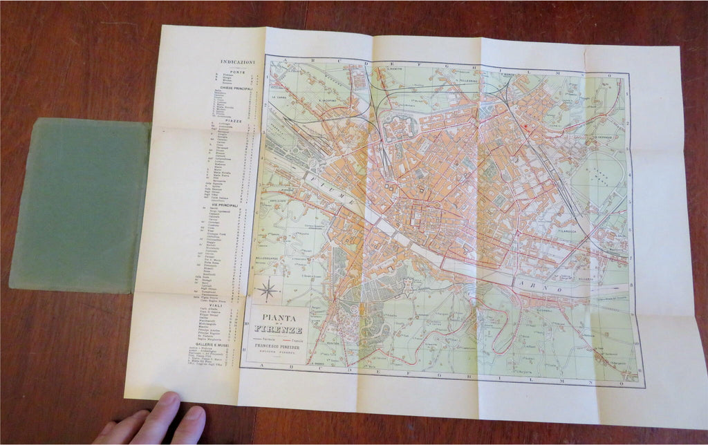 Florence Firenze Italia Italy c. 1900 city plan pianta tourist pocket map