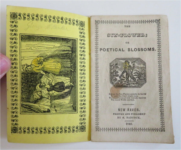 Sun Flower Poetical Blossoms for Children 1840 woodcut illustrated chap book