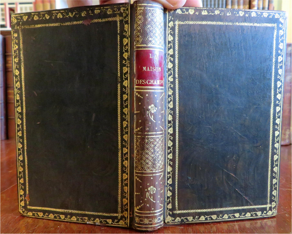 Napoleonic 1809 French leather book House of Fields Campenon *author inscribed*