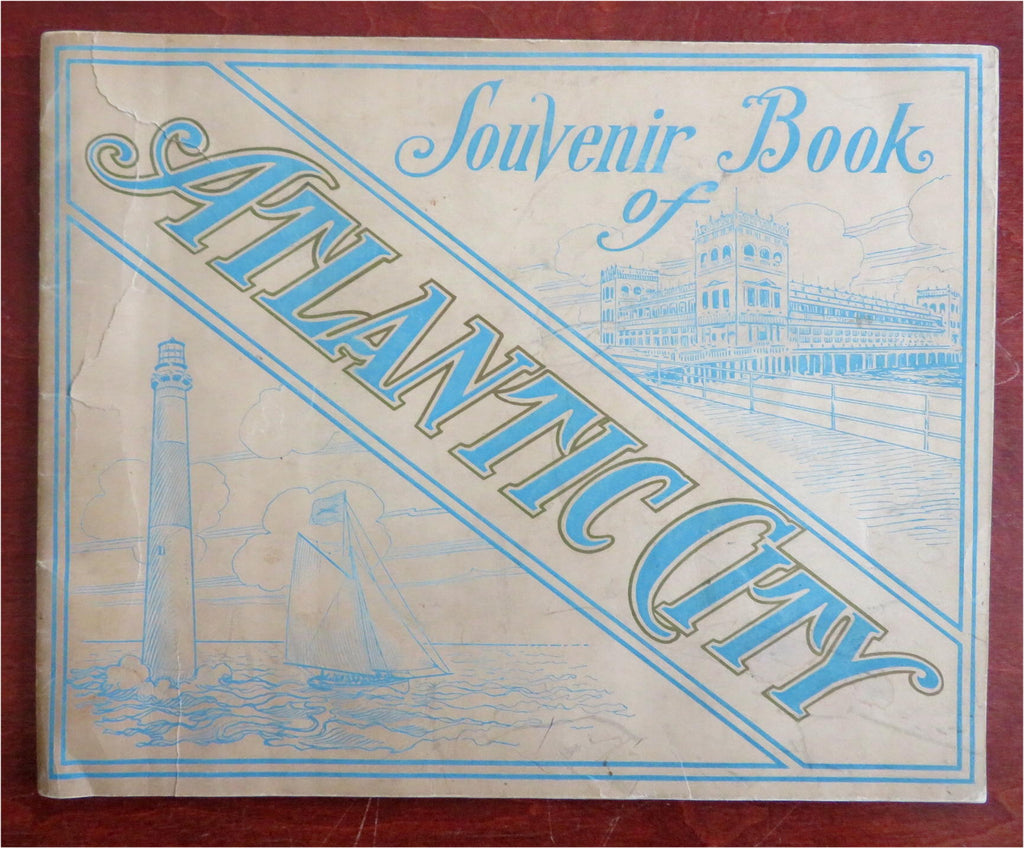 Atlantic City New Jersey tourist souvenir 1911 illustrated photo album boardwalk