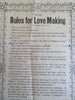 Rules for Love Making Dating Tips c. 1880's H.J. Wehman humorous advertisement