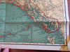 Alaska large color folding pocket Map c.1950's Rand McNally