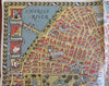 Old Boston Mass cartoon Map c. 1940's bank pictorial souvenir advertisement